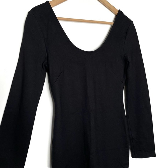 L'agence Long Sleeves Bodycon Dress Scoop Neck Black Color Dress S - Picture 4 of 10